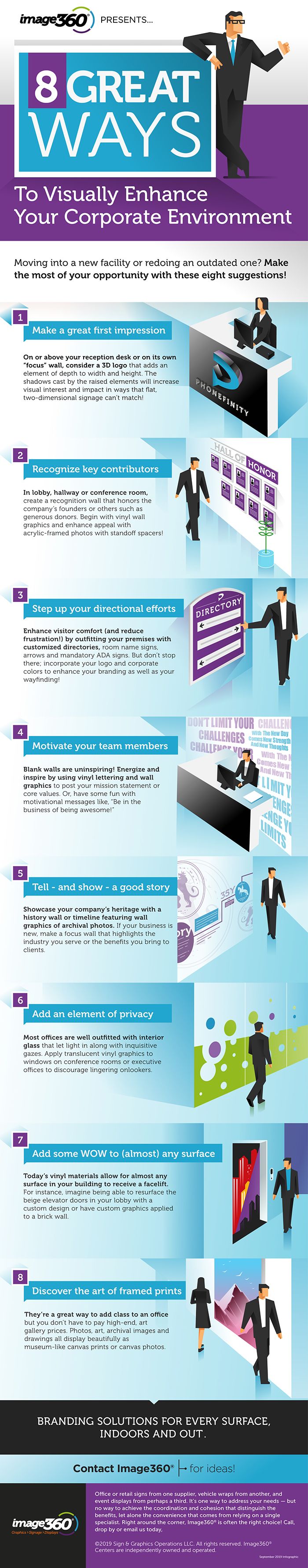 Image360 Infographic on 8 Great Ways to Visually Enhance Your Corporate Environment